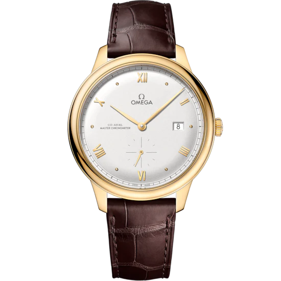 E33CCF90-79B7-E5A1-A494-25DE63AD955D.png Omega De Ville Prestige 41 mm Silver Dial 18k Yellow Gold Strap 434.53.41.20.02.001 - Image 1