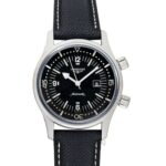 Longines Women's L3.374.4.50.0 Legend Diver Black Leather Watch