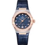 Omega Constellation Ladies' Selection 29mm steel ‑ Sedna™ gold on leather strap 131.28.29.20.99.003