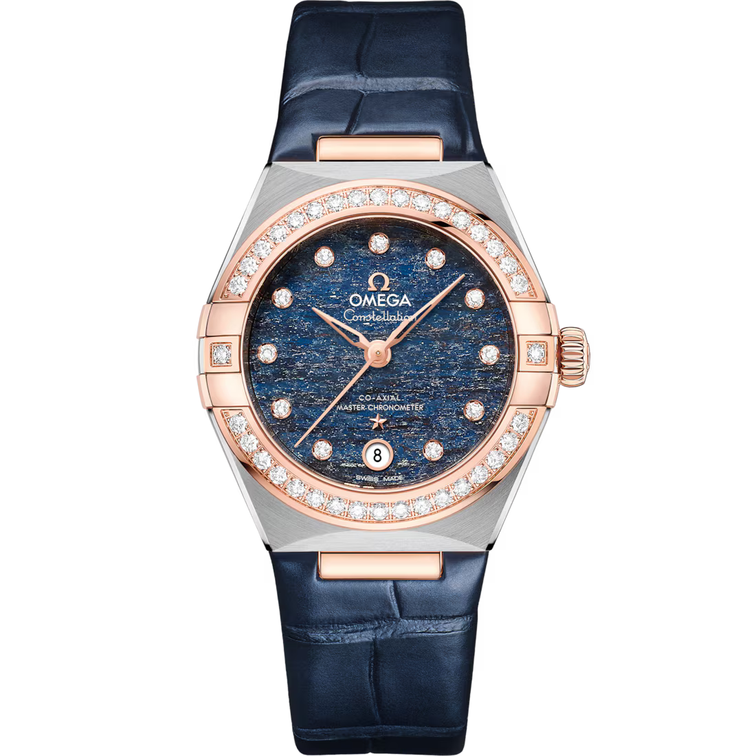 E422E14C-4AC4-BBD6-8509-8BE45DE3E391.avif Omega Constellation Ladies' Selection 29mm steel ‑ Sedna™ gold on leather strap 131.28.29.20.99.003 - Image 1