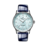 Breitling Navitimer 32mm Ladies Watch Blue Mother Of Pearl Alligator A77320171C1P1