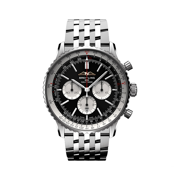 E4F3802F-EB99-94A6-4565-1C3CE5F51180_8fe64acc-9b3d-4f75-a254-e252fc3420d8.png Breitling AB0137211B1A1 Navitimer B01 Black Dial - Νew - Image 1