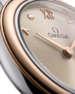 Omega De Ville Prestige Quartz 27.5mm Linen Diamond Dial Taupe Leather Strap Women's Watch 434.23.28.60.59.001 - Image 3