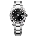 Rolex  Datejust 41mm 126334 Black Diamond Oyster Stainless Steel Mens Watch