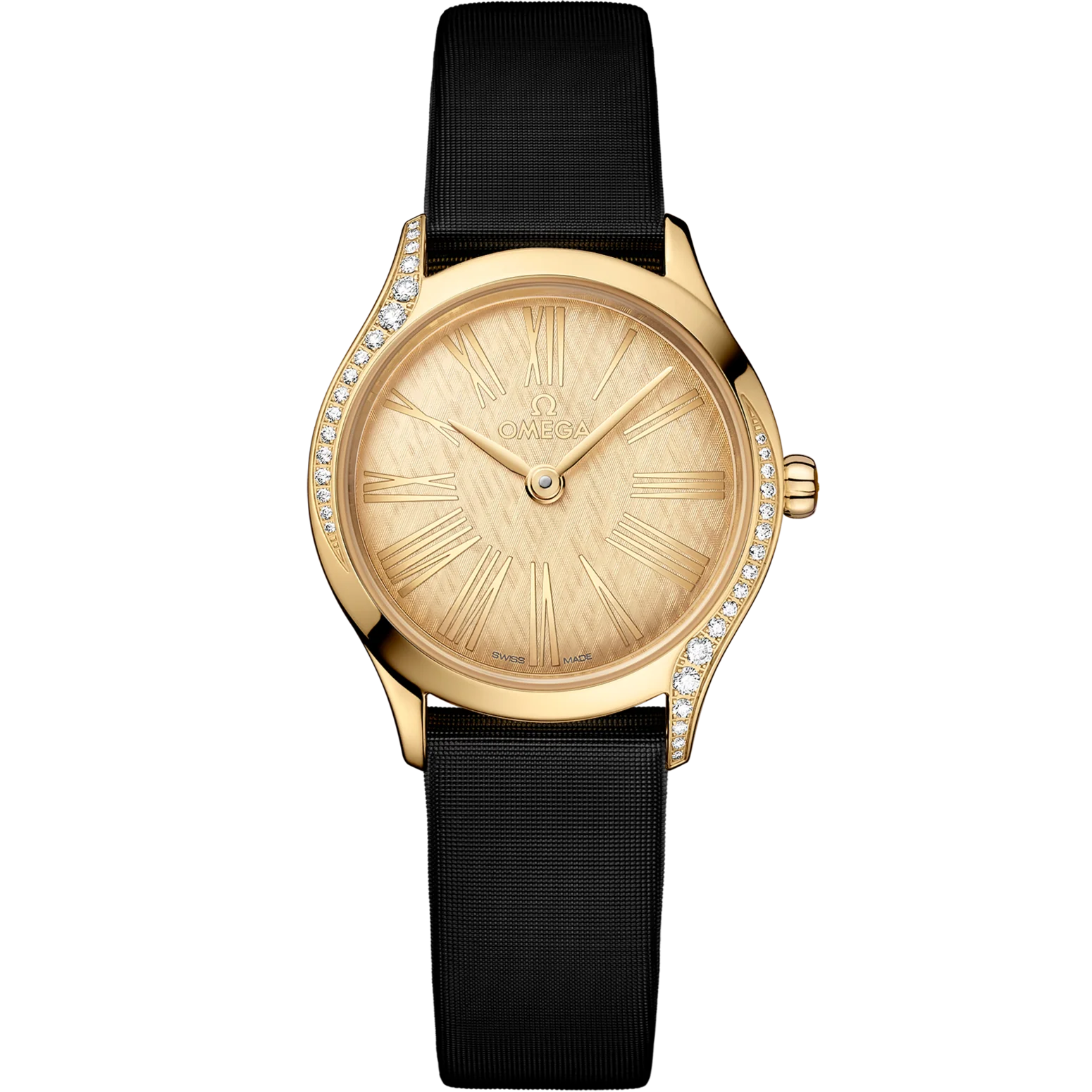 E62BD390-1563-98AF-AD39-34FD4DEBA19F.png Omega De Ville Mini Trésor 26mm Yellow Dial with Diamonds Moonshine™ 18k Rose Gold Strap 428.57.26.60.99.001 - Image 1
