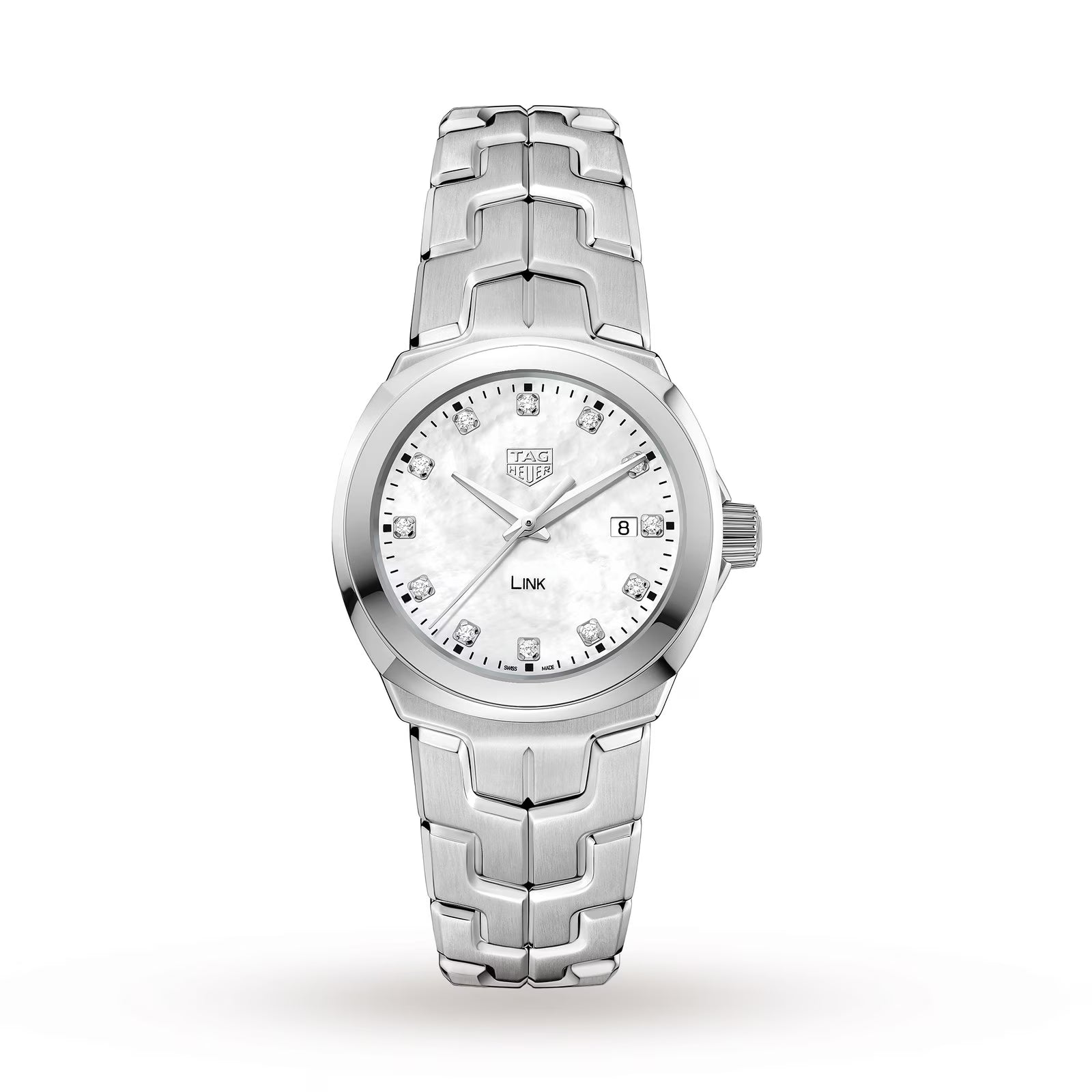 E73CAADE-E093-D301-5B72-3A470784BB1B.avif TAG Heuer Link Date Quartz Date Mother Of Pearl 32mm Ladies Watch WBC1312.BA0600 - Image 1