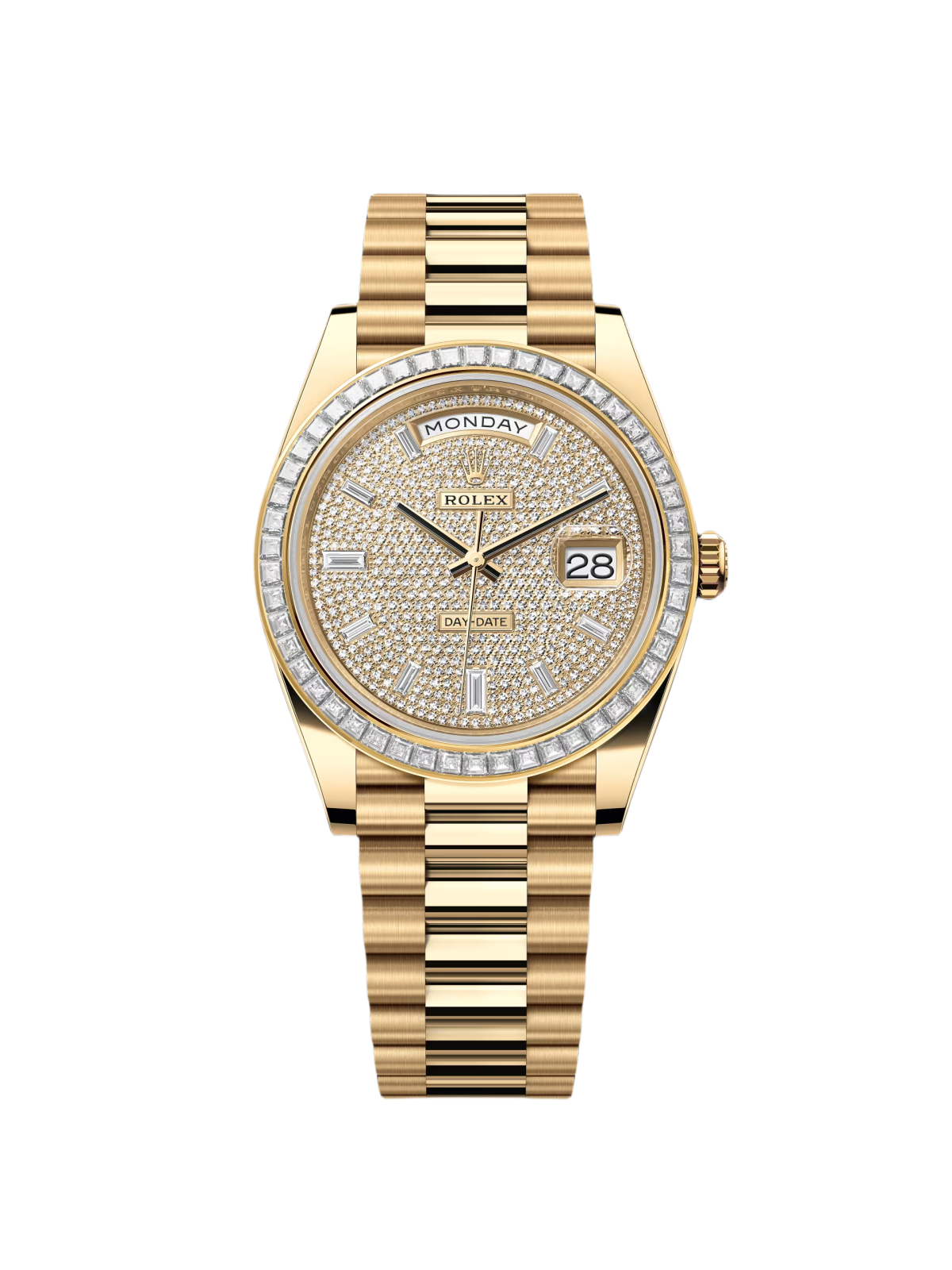 E8296194-C60B-0329-2904-1CA9B78CA0CC.png Rolex Day-Date 40mm 228398TBR-0036 Diamond Paved Dial President Watch - Image 1