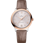 Omega De Ville Prestige 34mm Silver Dial with Diamonds Stainless Steel and Sedna™ 18k Rose Gold Strap 434.23.34.20.52.003