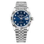 Rolex  Datejust 36mm 126234 Blue Fluted Motif Diamond Dial Jubilee Bracelet Watch