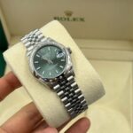 Rolex Datejust m278344-0019/0020 Mint Green Dial 31mm Domed Diamond Oyster Watch - Image 6