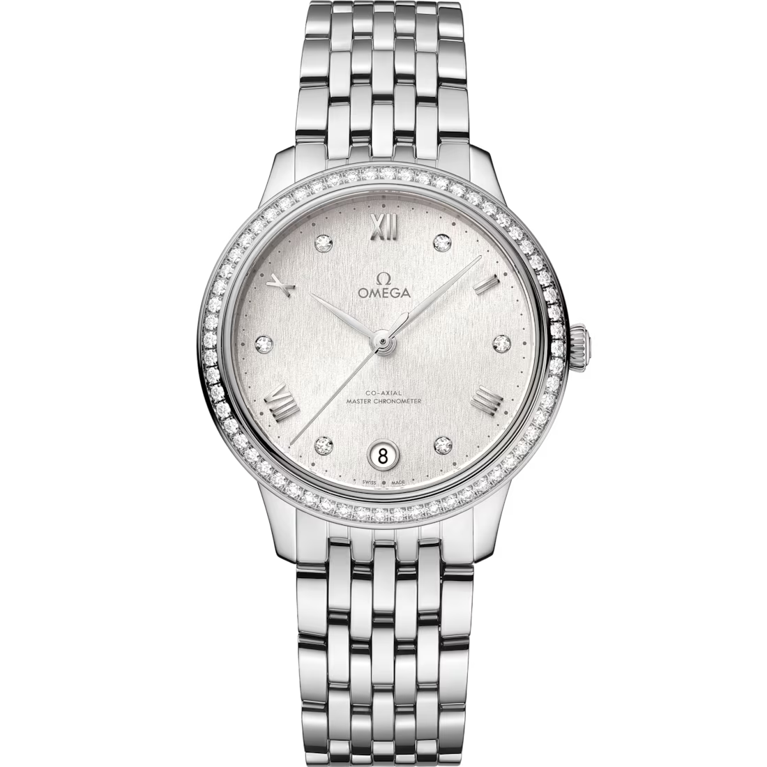 EB1E8C29-82C2-67F1-6D7F-E69690B8495F.avif Omega De Ville Prestige, Stainless Steel and Diamond-set, 34 mm 434.15.34.20.52.001 - Image 1