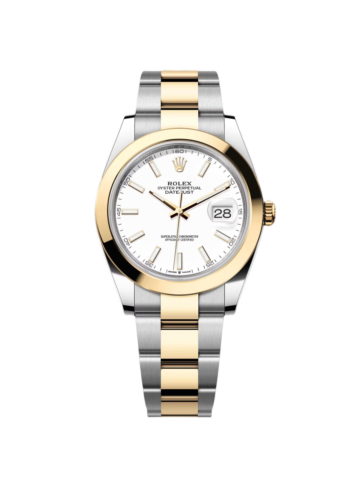 EF280AEF-1AAE-B5ED-2CB8-DBF7E7AA6798.png Rolex Datejust 41mm 126303 White Index Oyster Steel and Yellow Gold Mens Watch - Image 1