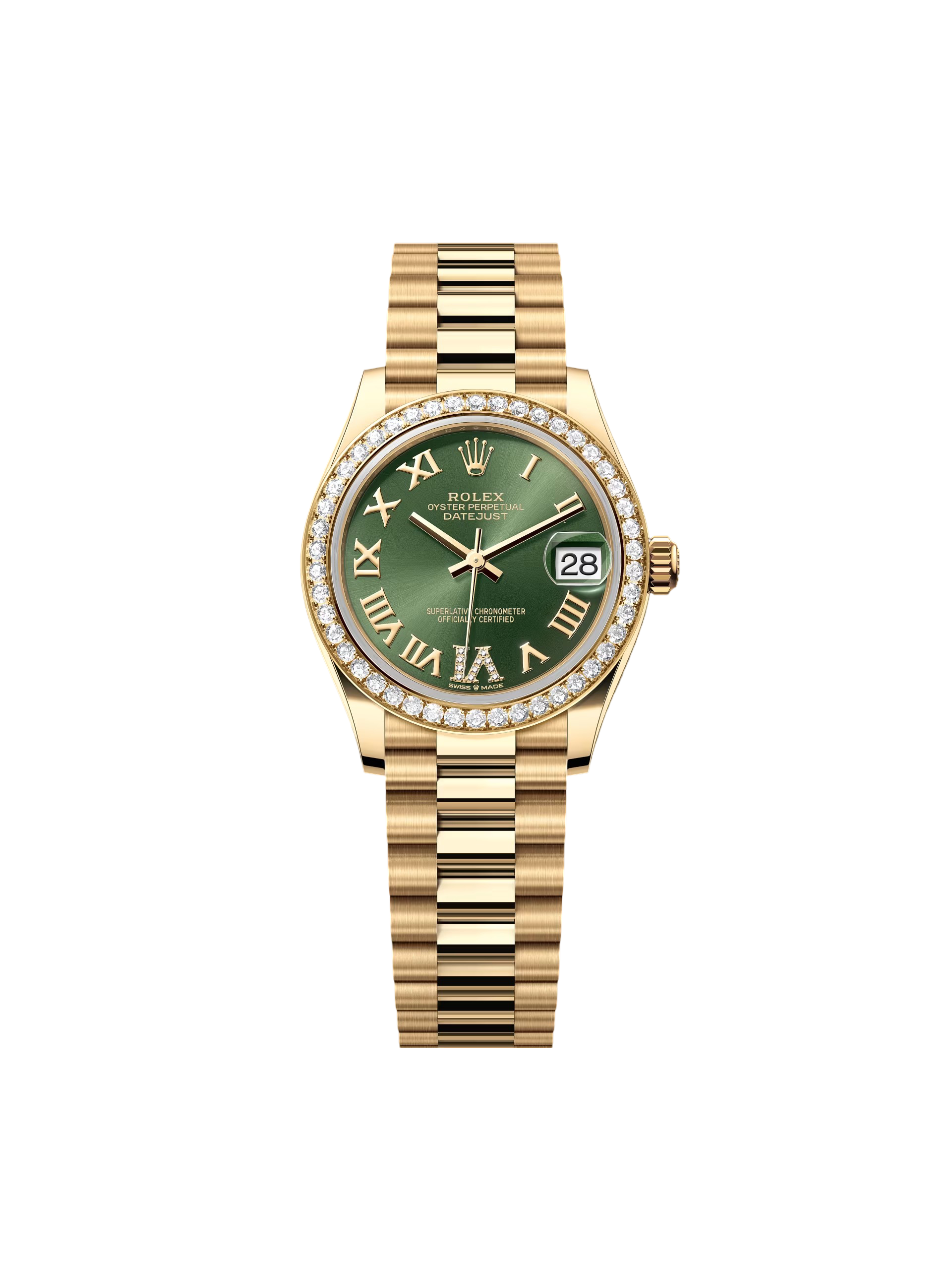 EF2F2BD2-B6B0-1495-E9A5-BDC1466D3608.png Rolex Datejust m278288RBR-0024 Olive Green 31mm Dial President Bracelet Watch - Image 1