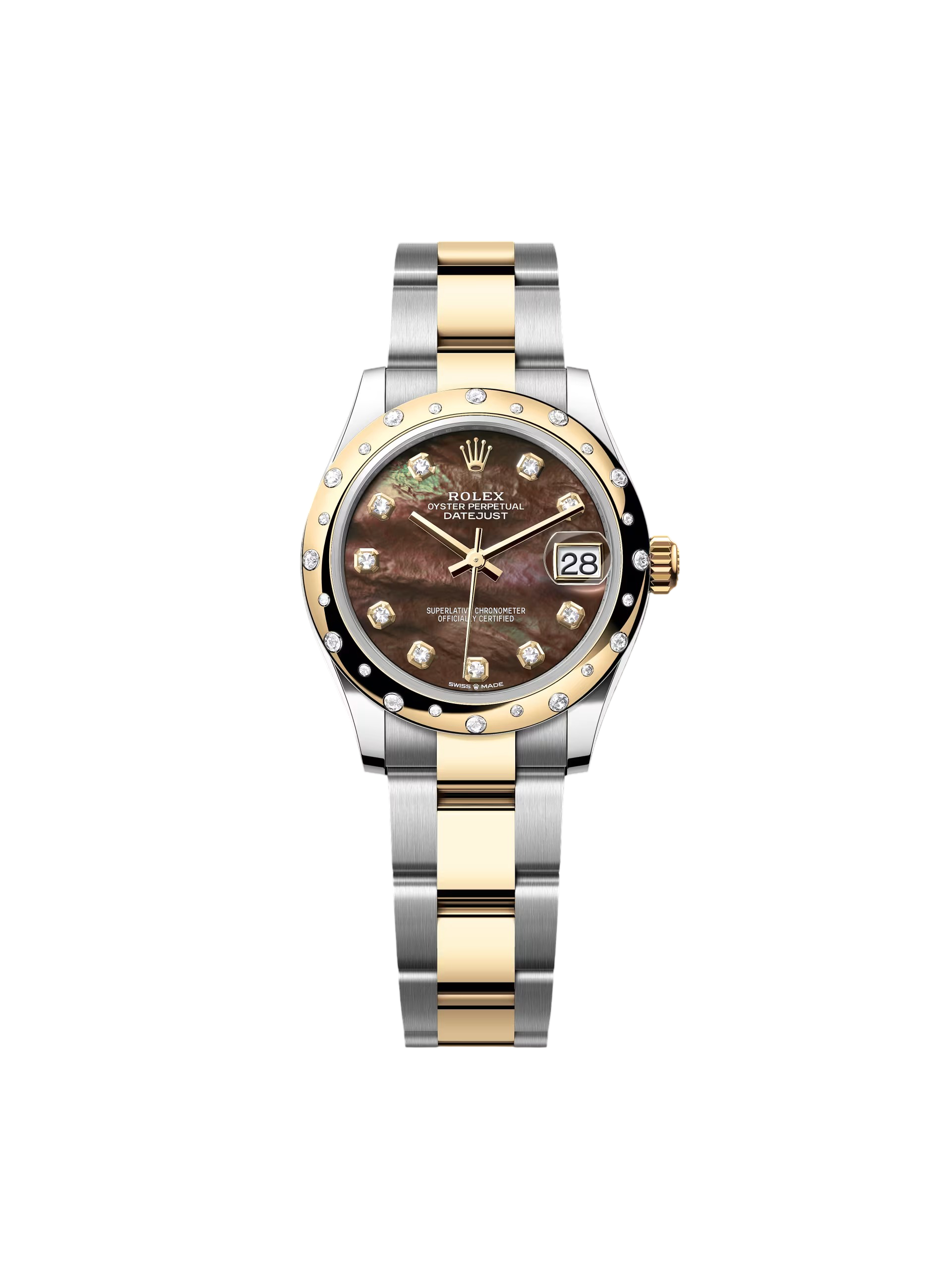 EFB7439D-5FDD-2619-5D36-312C26274651.png Rolex Datejust m278343 31mm Black Mother-of-Pearl Dial Yellow Rolesor Oyster Watch - Image 1