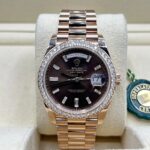 Rolex  Day-Date 40mm Chocolate Baguette Diamond Dial Diamond Bezel Dial Watch 228345RBR - Image 2