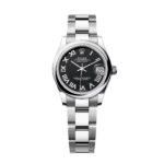 Rolex Datejust m278240-0001/0002 31mm Black Roman Domed Bezel Oyster Oystersteel