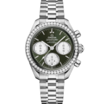 Omega Speedmaster 38 Green Dial 38 mm with Diamonds Stainless Steel Bracelet 324.15.38.50.60.001