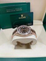 Rolex  Day-Date 40mm Chocolate Baguette Diamond Dial Diamond Bezel Dial Watch 228345RBR - Image 7