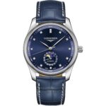 Longines Men's L2.909.4.97.0 Master Collection Blue Leather Watch