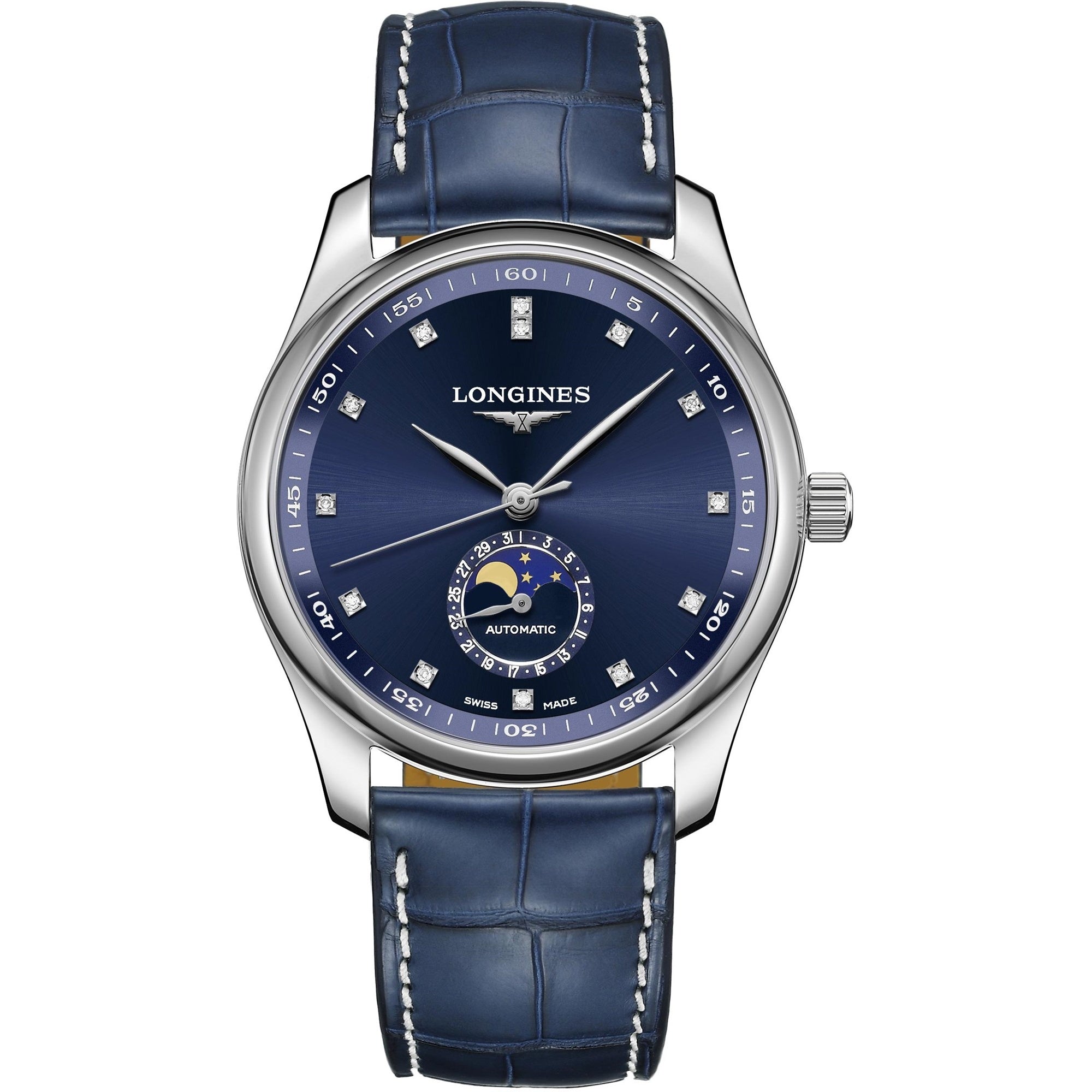 F1B668DE-1F91-6C0F-B0CD-1B6C7FF3F1F4.jpg Longines Men's L2.909.4.97.0 Master Collection Blue Leather Watch - Image 1