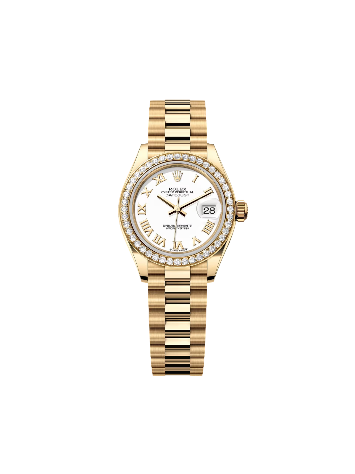 F1B8CFE7-1DA6-6E00-B11D-D841CA7D24F1.png Rolex Lady-Datejust 28mm 279138RBR White Dial President Bracelet Watch - Image 1