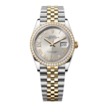 Rolex  Datejust 36mm 126283 Silver Dial Diamond Bezel Jubilee Bracelet Watch