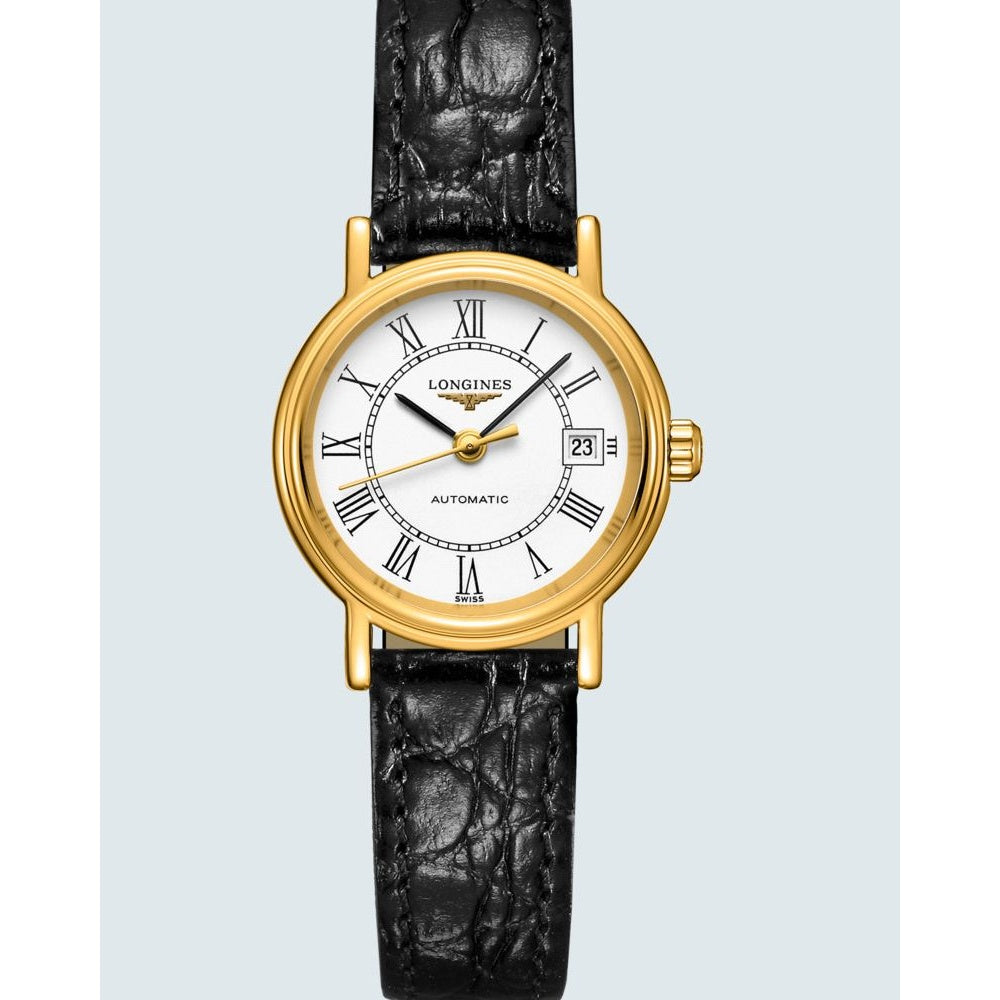 F31888CE-7683-458E-CD46-D2525091448B.jpg Longines Women's L4.321.2.11.2 Presence Black Leather Watch - Image 1