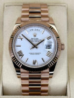 Rolex Day-Date President 40mm Everose Gold White Roman Dial - 228235 - Image 2