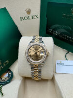 Rolex Lady-Datejust 28mm 279383RBR Champagne Roman Dial Yellow Rolesor Oyster Bracelet - Image 10