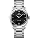 Omega Seamaster Aqua Terra 150M 28mm Black Dial with Diamonds Stainless Steel Bracelet 220.10.28.60.51.001