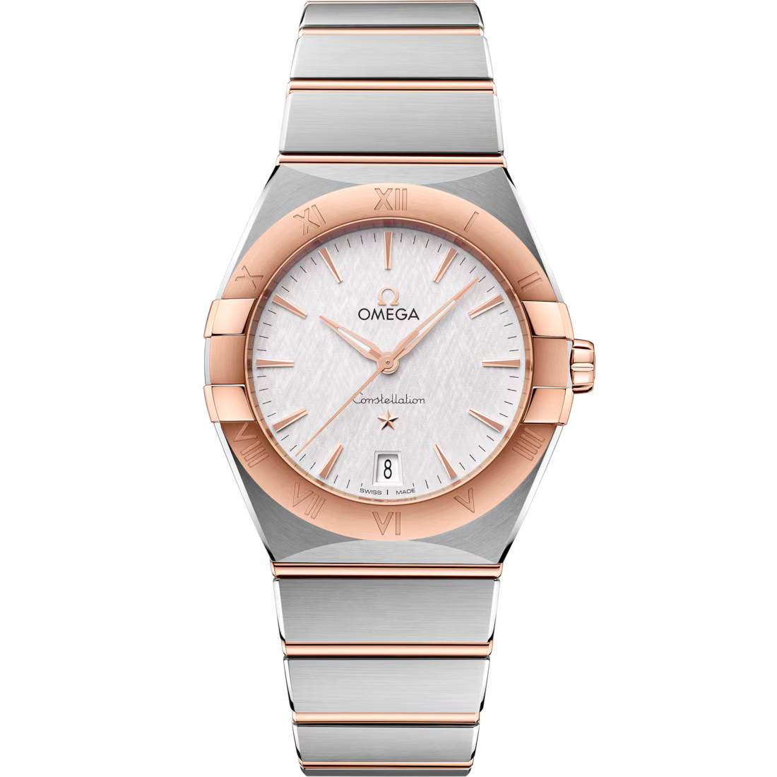 F55F5D2E-BBFA-3D69-0736-C2CA62C46202.avif Omega Constellation 36mm Silver Dial Stainless Steel and Sedna™ 18k Rose Gold Bracelet 131.20.36.60.02.001 - Image 1