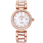 Omega De Ville Ladymatic 34mm White Dial with Diamonds Sedna™ 18k Rose Gold Bracelet 425.65.34.20.55.007