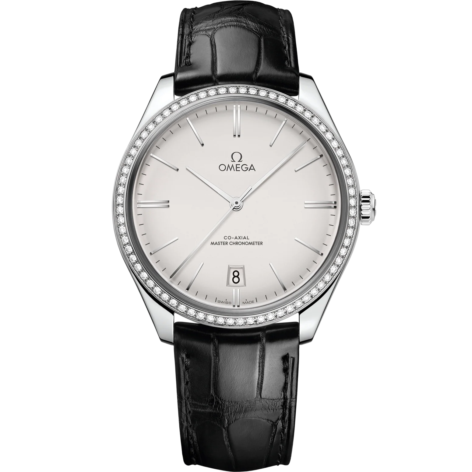 F5C3AB3F-2723-F8E6-5192-F5D6E5DAFA75.png Omega De Ville Trésor 40mm Silver Dial with Diamonds Stainless Steel Strap 435.18.40.21.02.001 - Image 1