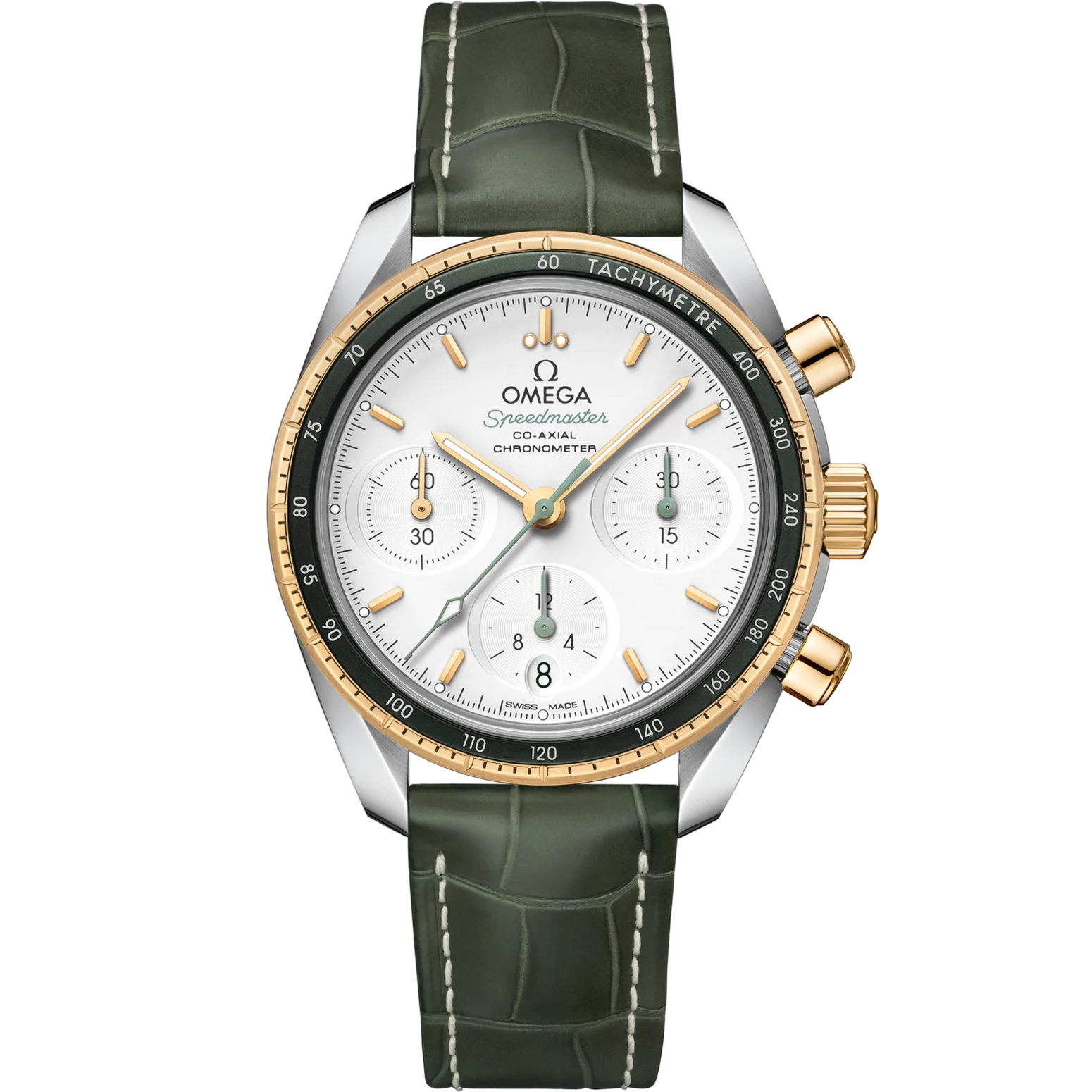F68D3ED1-37DB-0A1E-51E6-348247A03620.png Omega Speedmaster 38 Silver Dial 38mm Stainless Steel 18k Yellow Gold Strap 324.23.38.50.02.001 - Image 1