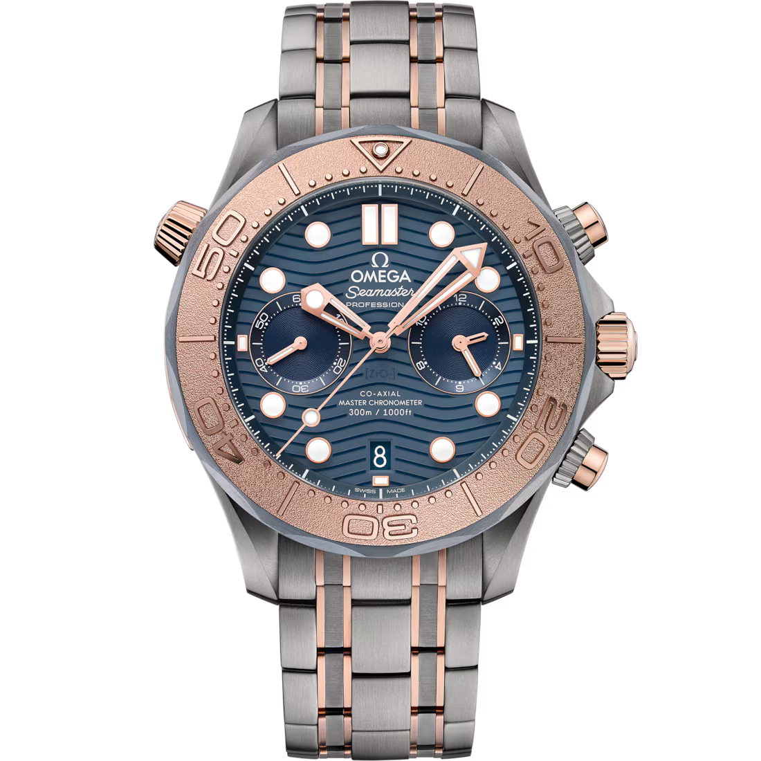 F90E0679-16BC-0EEB-AC2A-256CAD8A8C6E.avif Omega Seamaster Diver 300M 44mm Blue Dial Titanium ‑ tantalum ‑ Sedna™ 18k Rose Gold Bracelet 210.60.44.51.03.001 - Image 1