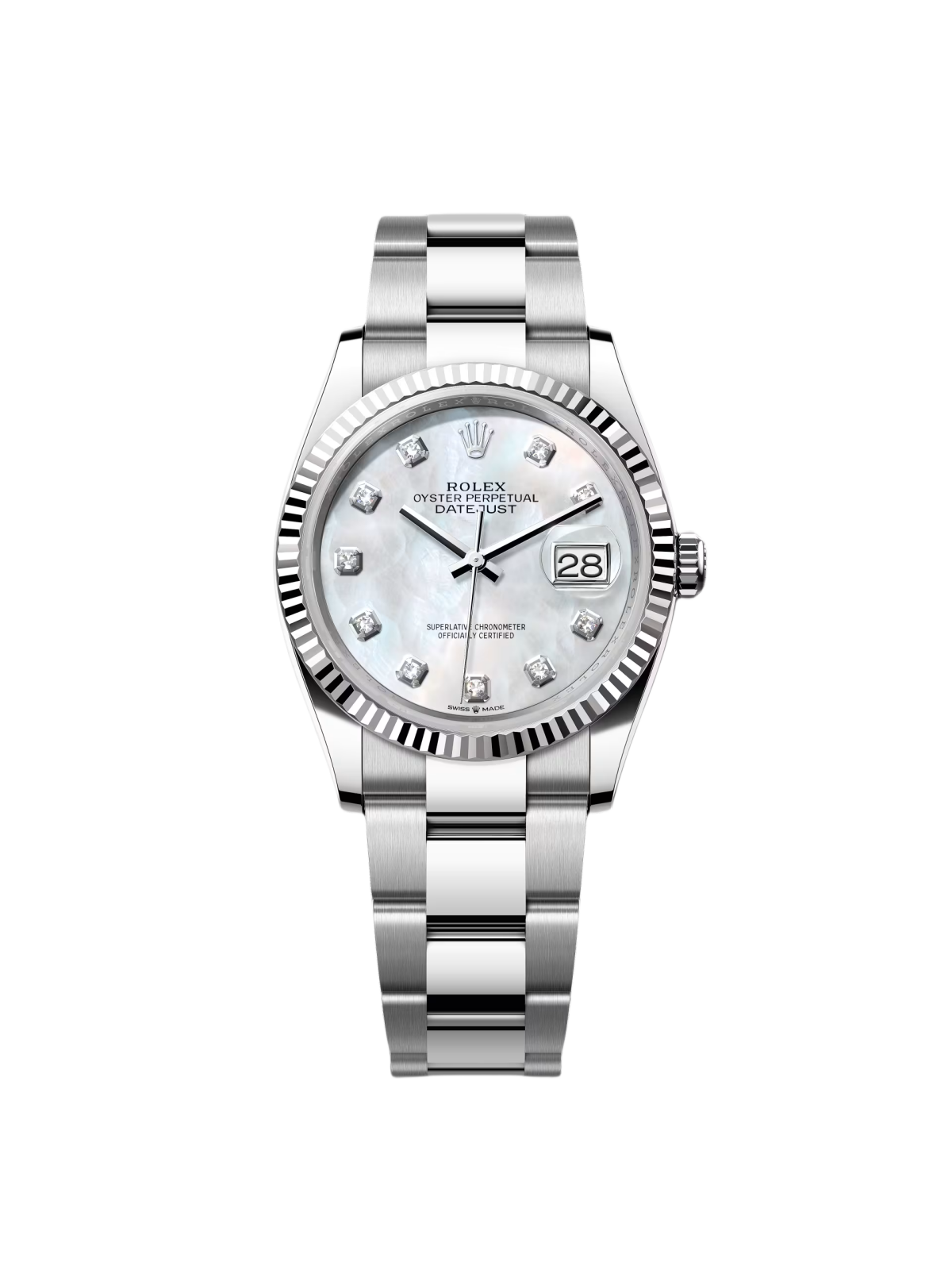 F97EF672-D60C-6B65-360F-52F4EAE74A74.png Rolex Datejust 36mm 126234 Mother of Pearl Diamond Dial Oyster Stainless Steel - Image 1