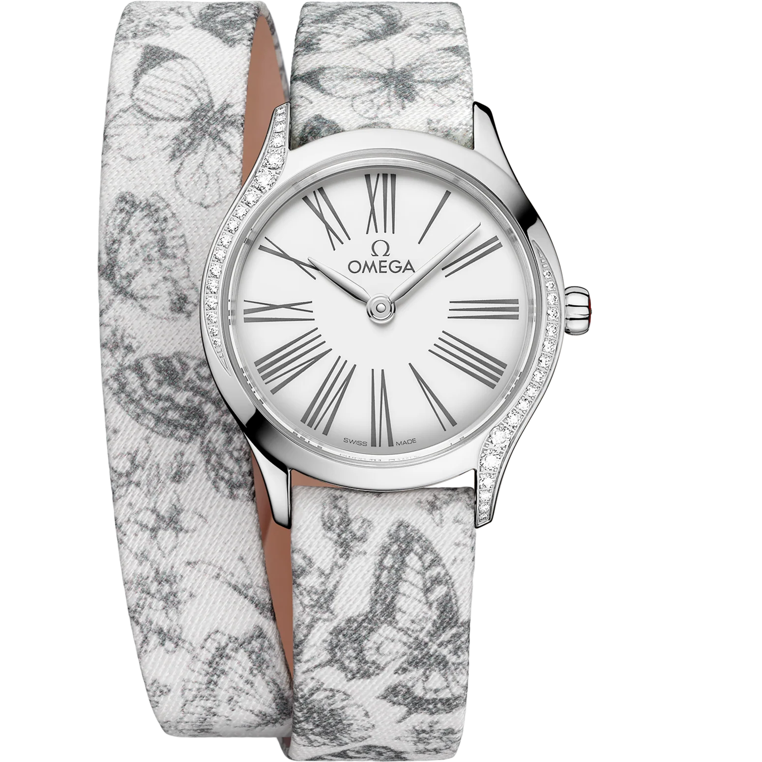FA30C733-A351-1CB5-F253-6B528CD92991.png Omega De Ville Mini Trésor 26mm White Dial with Diamonds Stainless Steel Strap 428.17.26.60.04.002 - Image 1