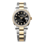 Rolex  Datejust 36mm 126283 Bright Black Dial Oyster Bracelet Watch