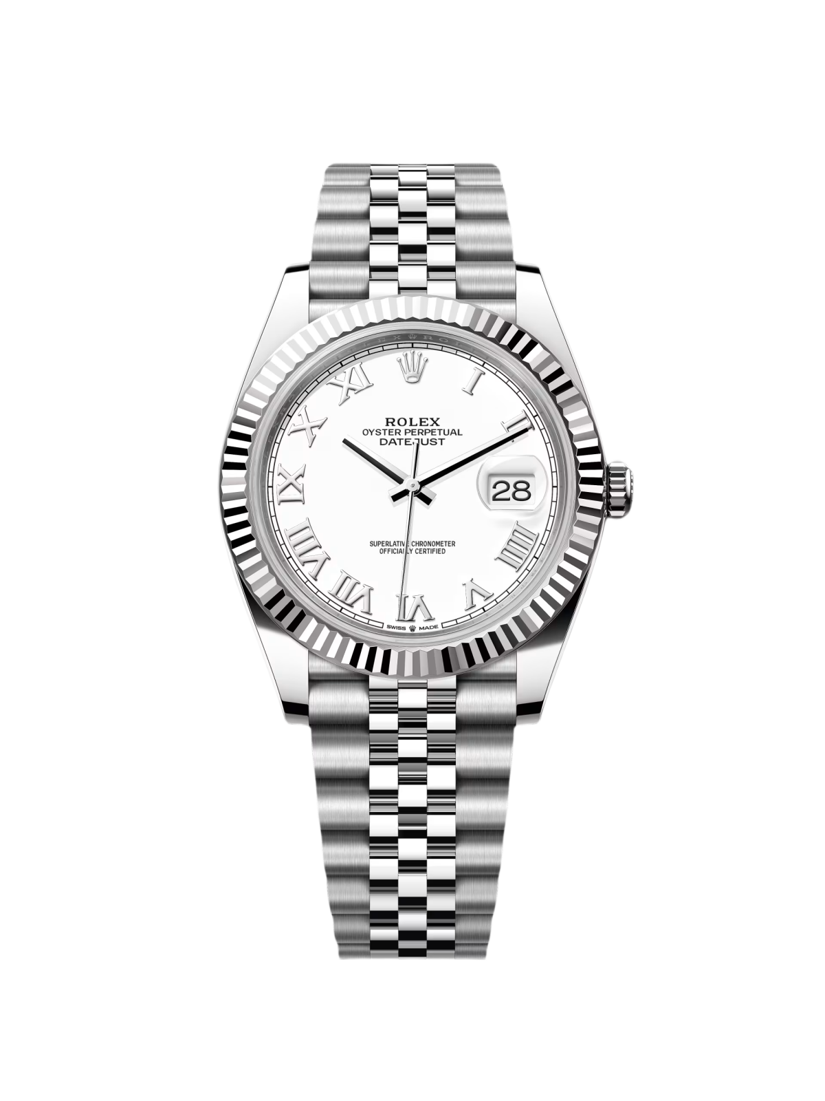 FAFBFE20-BFE5-B59C-B2A6-7322733FA36F.png Rolex Datejust 41mm 126334 White Roman Oyster Stainless Steel Mens Watch - Image 1