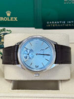 Rolex 1908 Platinum Ice Blue Dial Brown Alligator Strap - 52506-0002 - Image 5