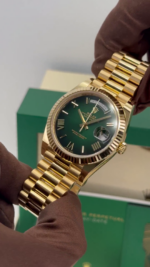 Rolex  Yellow Gold President Day Date 40mm Green Roman Ombre Dial - 228238 - Image 8