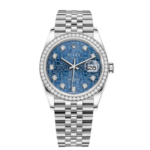 Rolex  Datejust 36mm 126284 Blue Jubilee Diamond Dial & Diamond Bezel, Stainless Steel Oyster Bracelet Watch